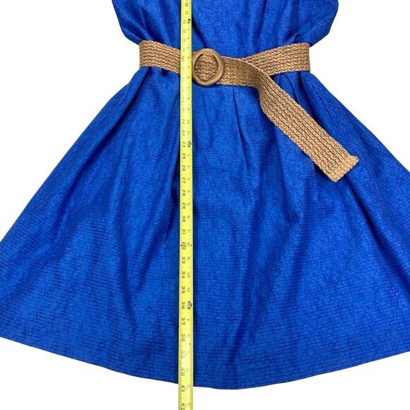 Nine West Dress Womens 16W Blue Belted Fit and Flare Western Cowboy Summer NEW - Picture 16 of 16